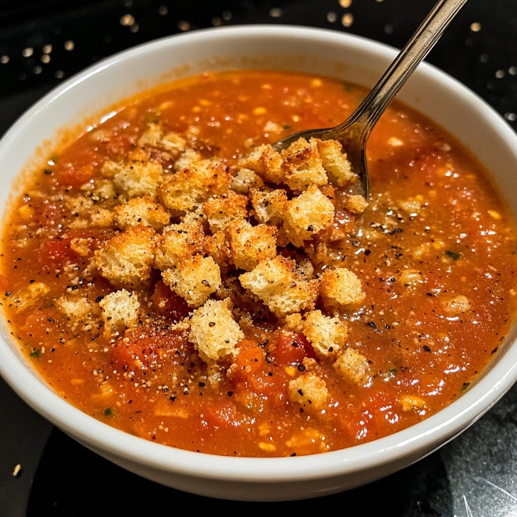 Tomatensuppe mit Croutons