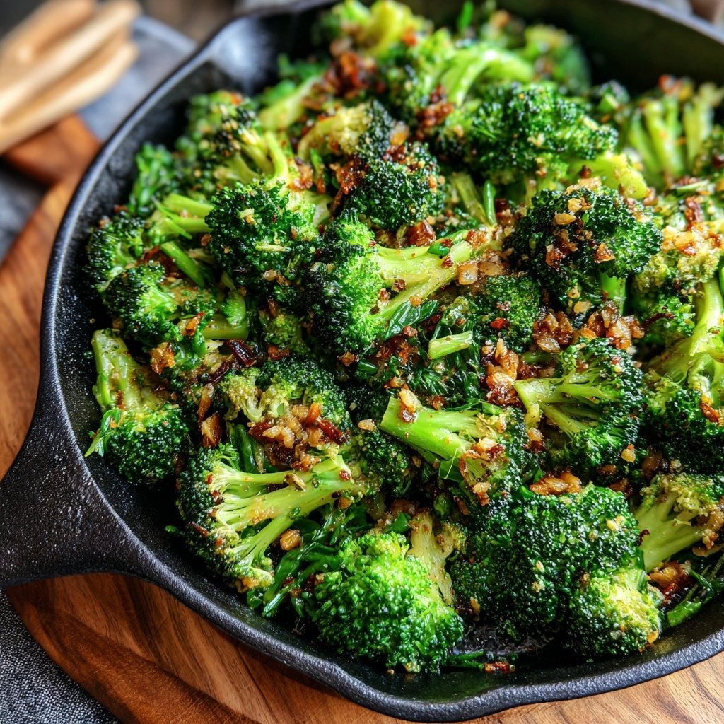 Brokkoli Pfanne Mit Knoblauch Öl