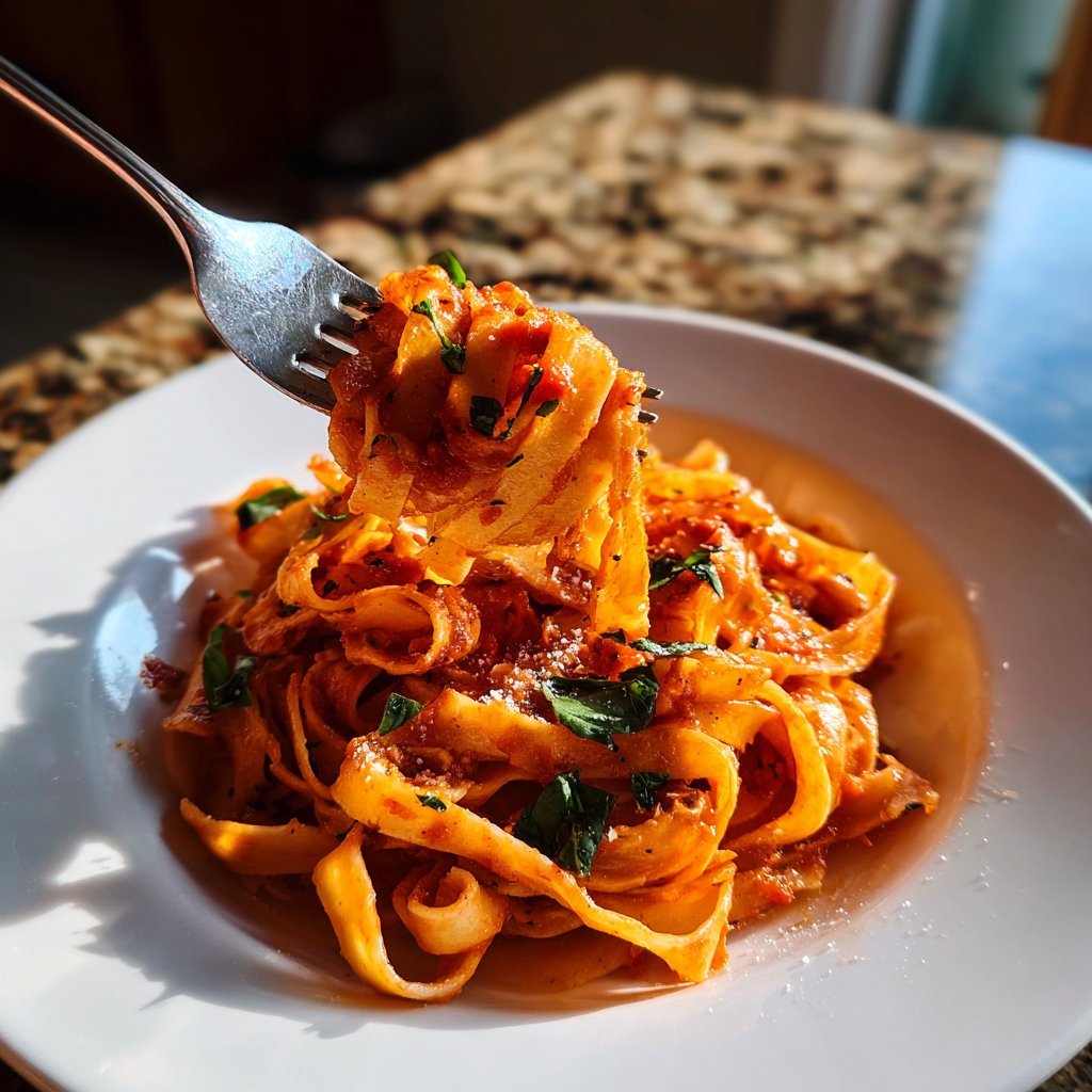 Romantisches Abendessen mit Pasta