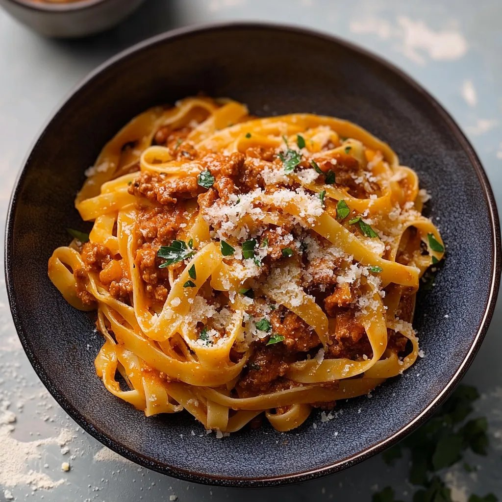 Cremige Fettuccine Bolognese