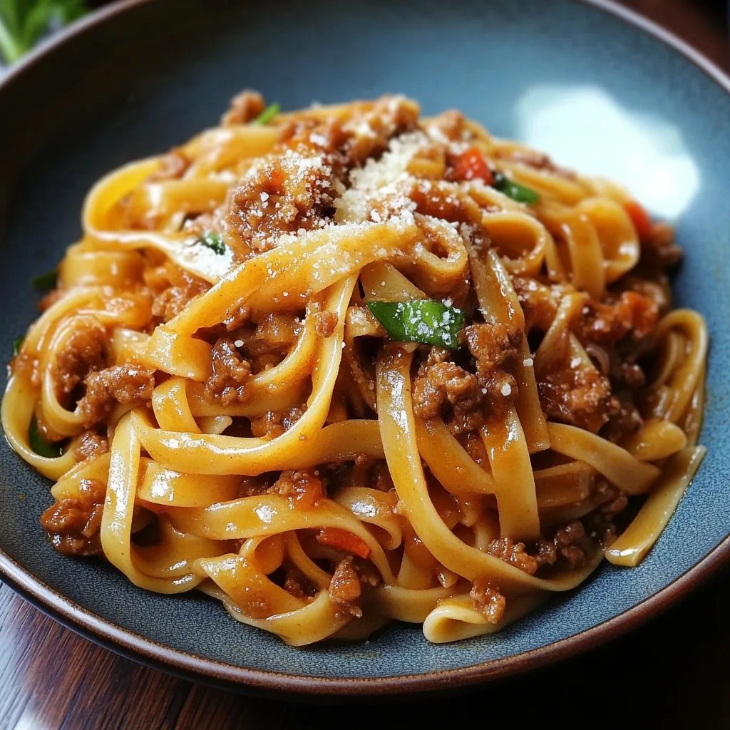 Mongolische Hackfleisch Pasta