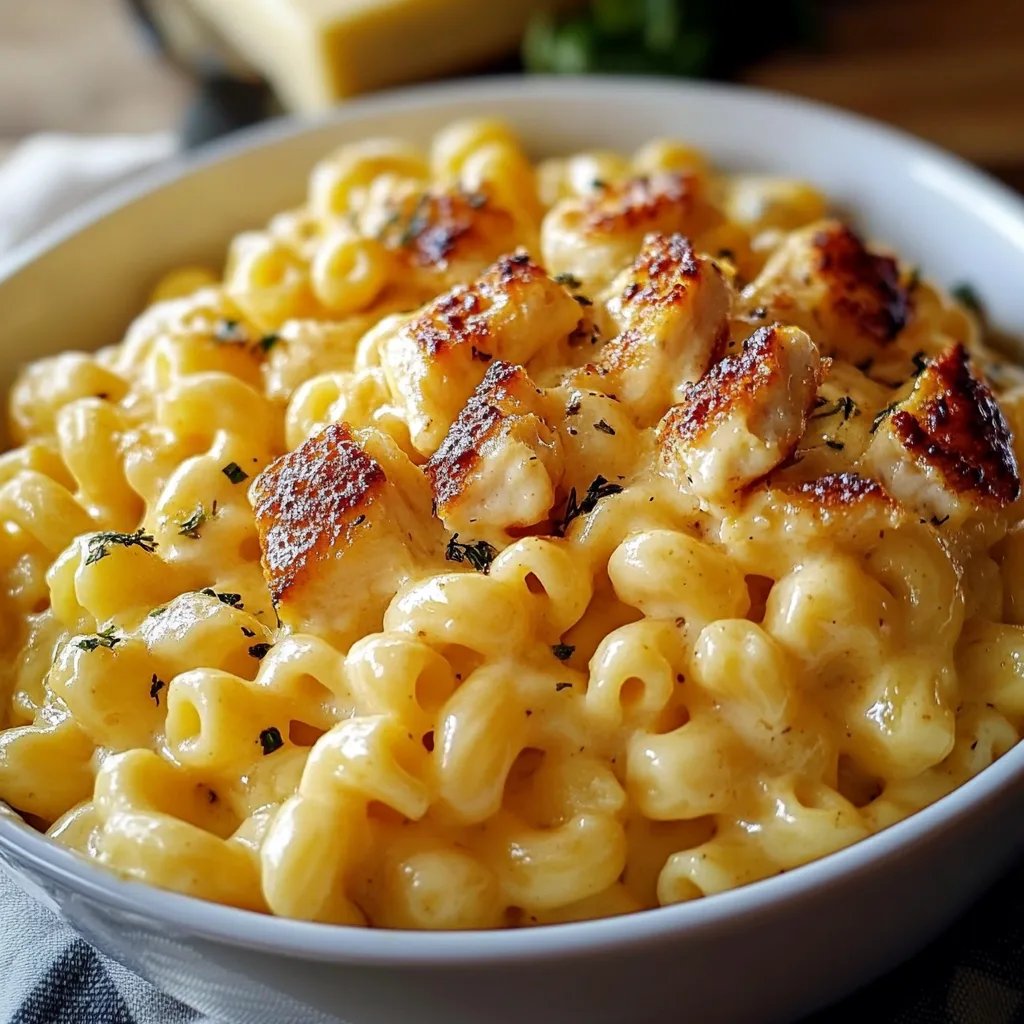 Cremiges Hähnchen Mac and Cheese