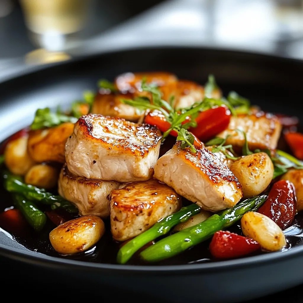 Feuerwerks Hähnchen Pfannengericht