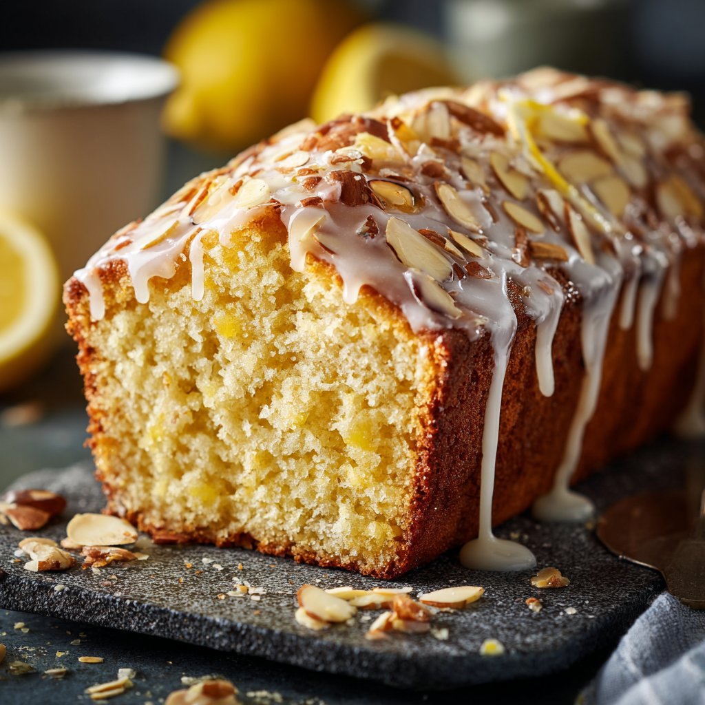 Zitronenkuchen mit Mandeln