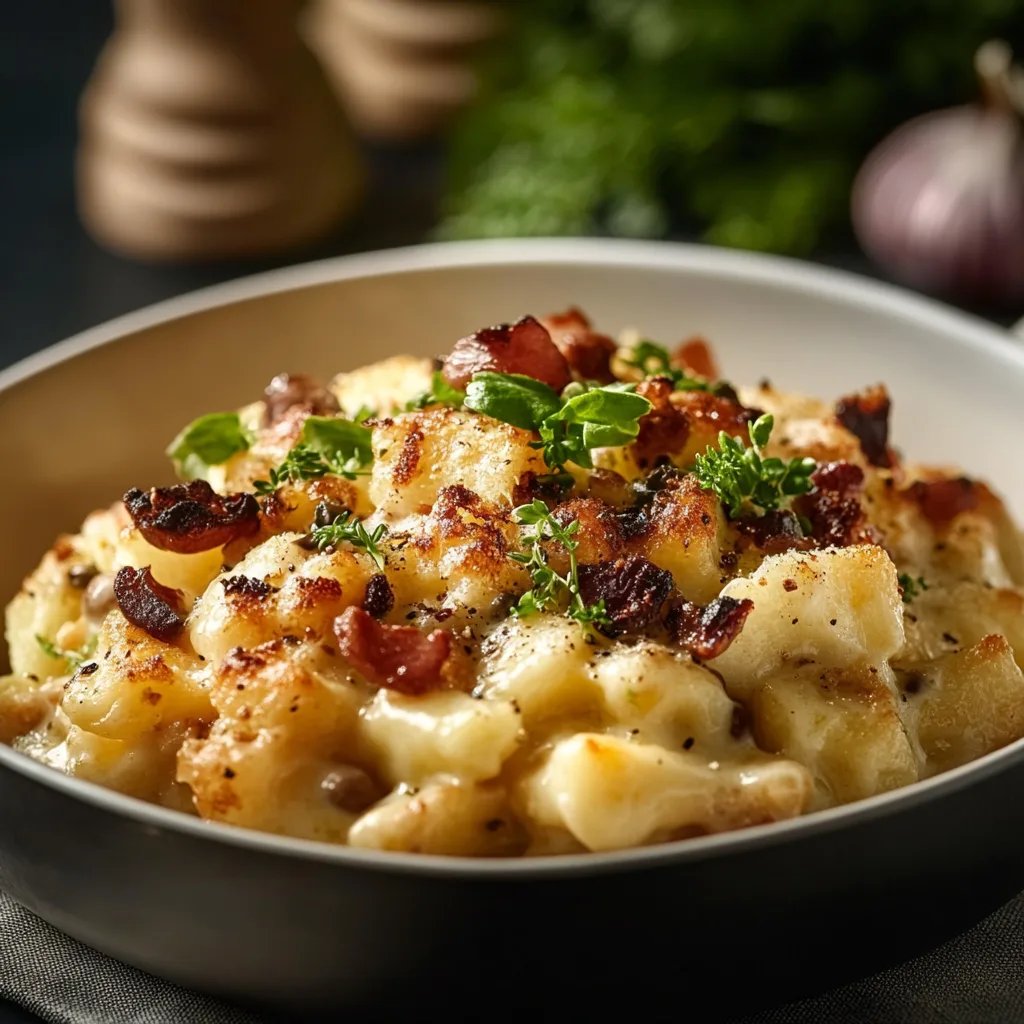 Rosenkohl-Spätzle-Auflauf