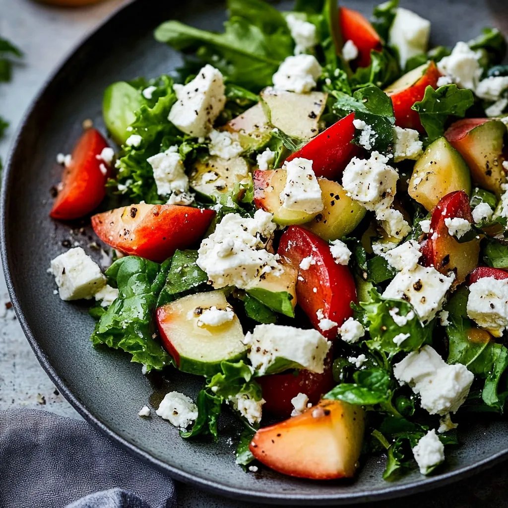 Grünkohlsalat mit Apfel und Feta