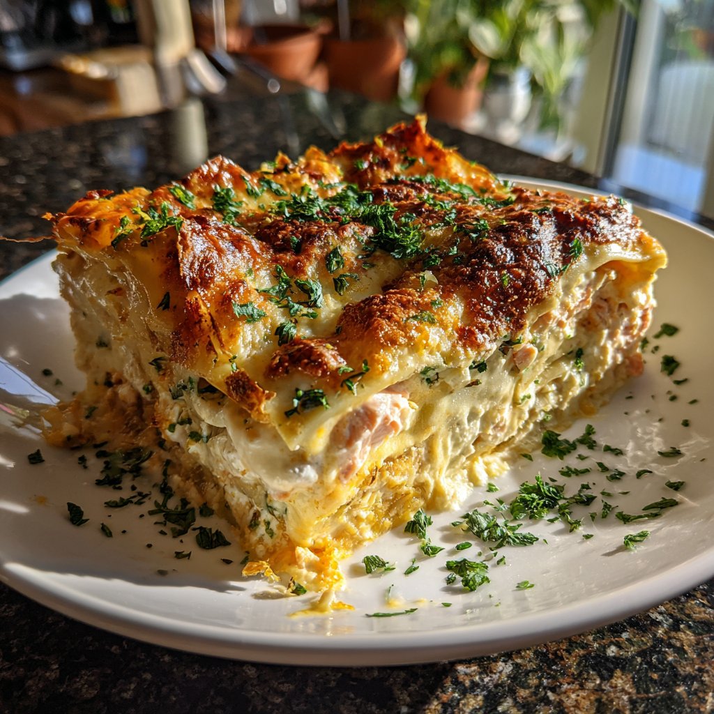 Lasagne mit Lachs und Sahnesauce