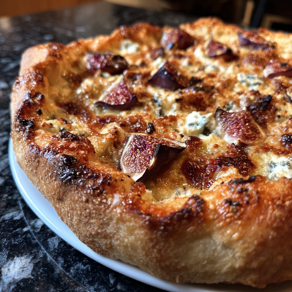 Pizza mit Feigen und Gorgonzola