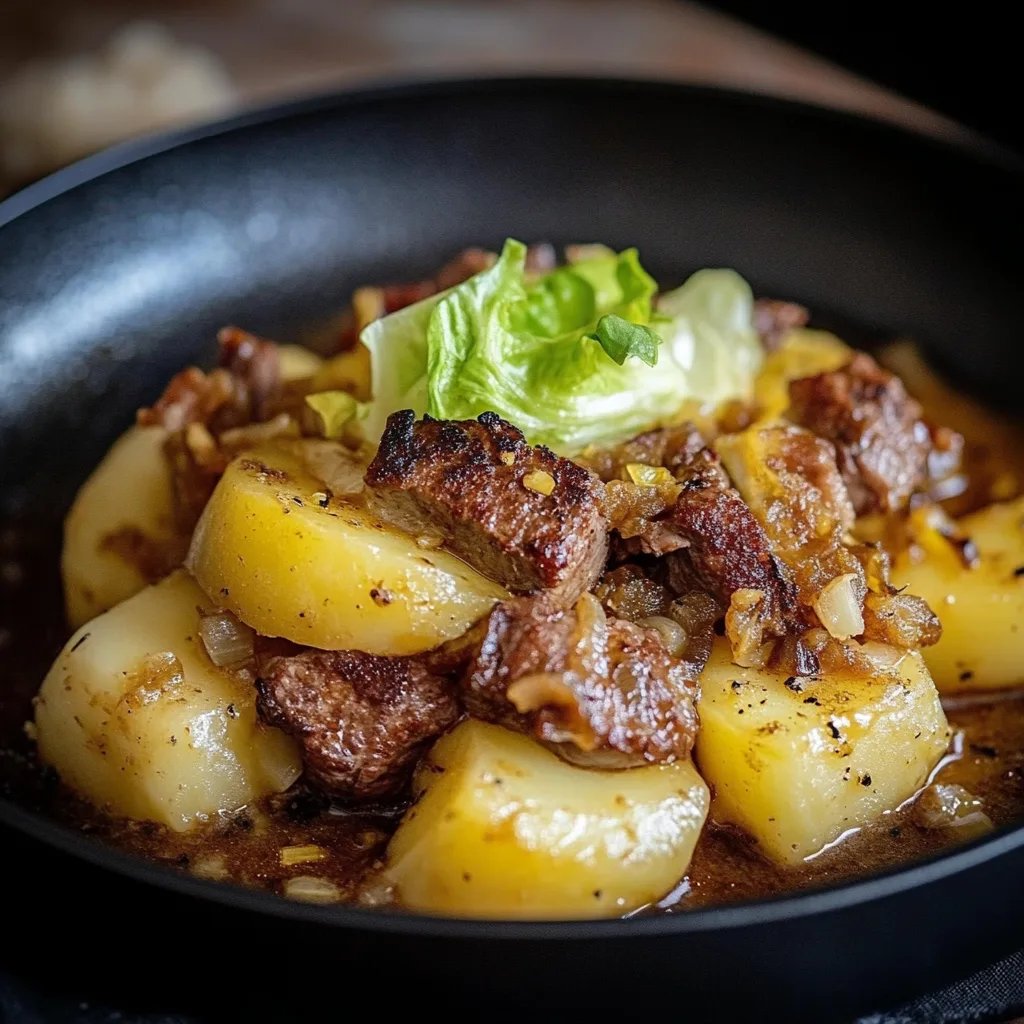 Herzhafte Spitzkohl-Kartoffel-Pfanne mit Hackfleisch