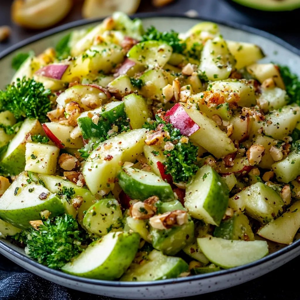 Roher Brokkoli Salat mit Apfel