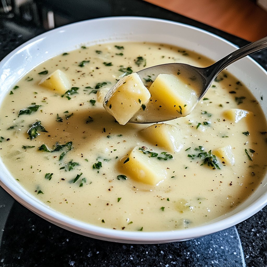 Blumenkohlsuppe mit Kartoffeln und Kräutern