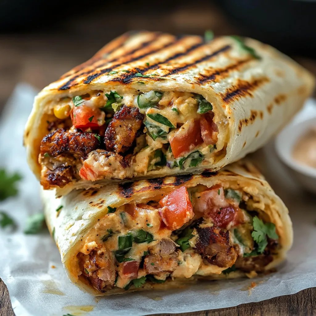 Chipotle-Ranch-Gegrillter-Hähnchen-Burrito