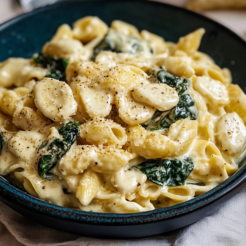 Frischkäse Spinat Hähnchen Pasta