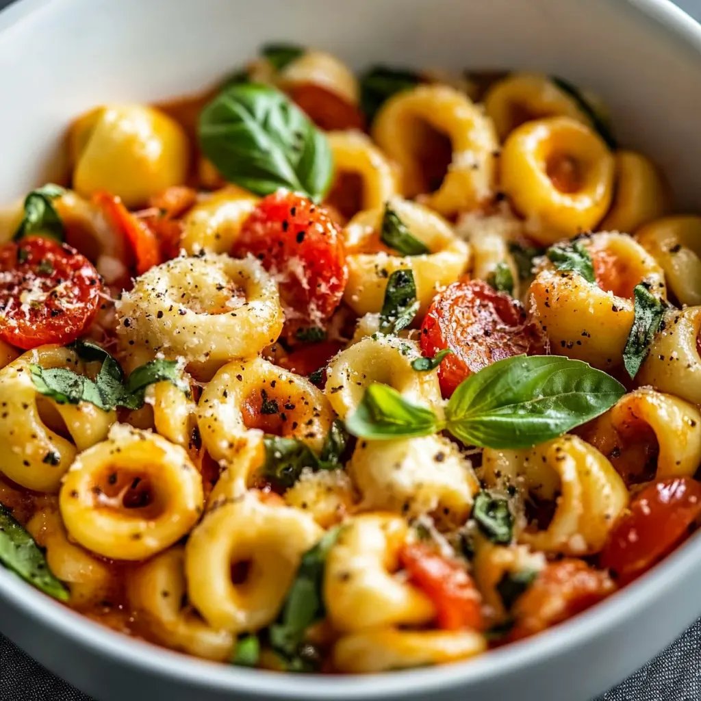 Tortellini-Auflauf mit Tomaten und Mozzarella