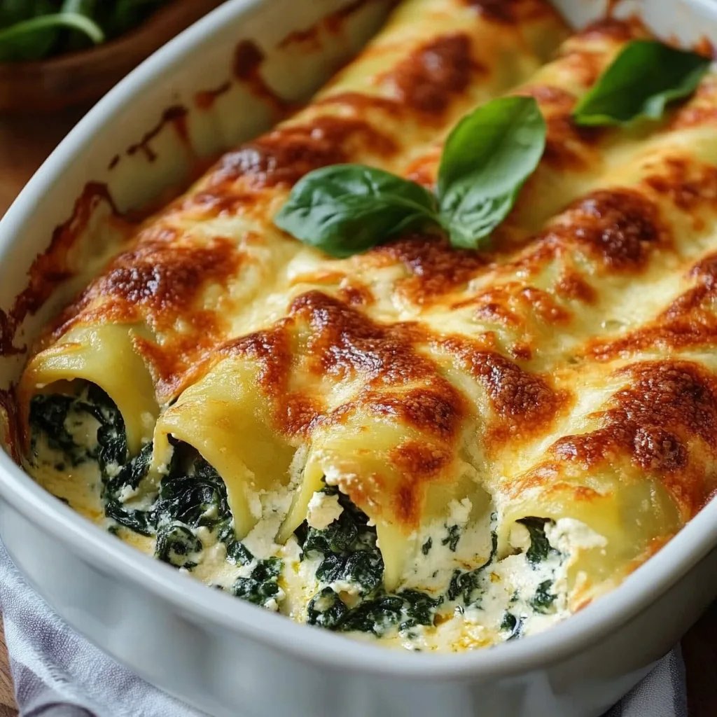 Einfache Cannelloni mit Spinat Ricotta Füllung