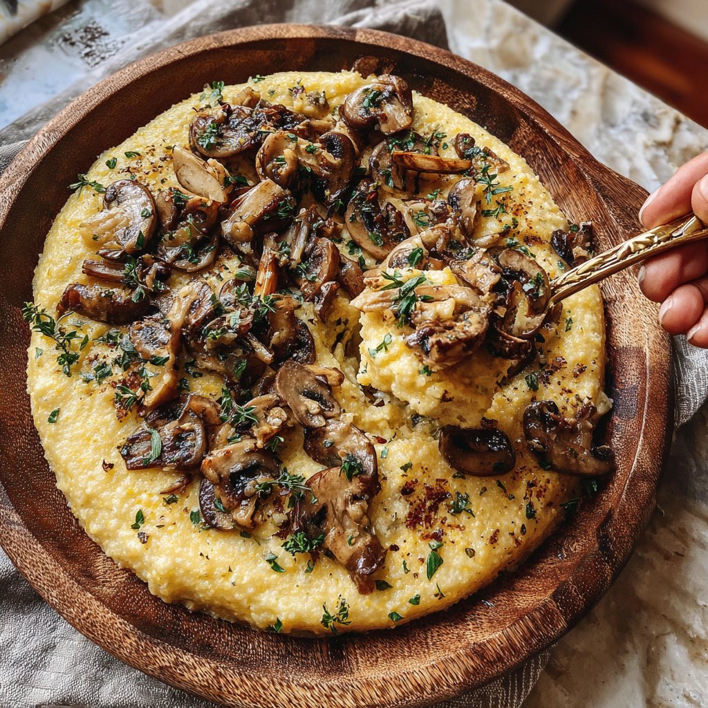 Cremige Polenta mit Pilzragout